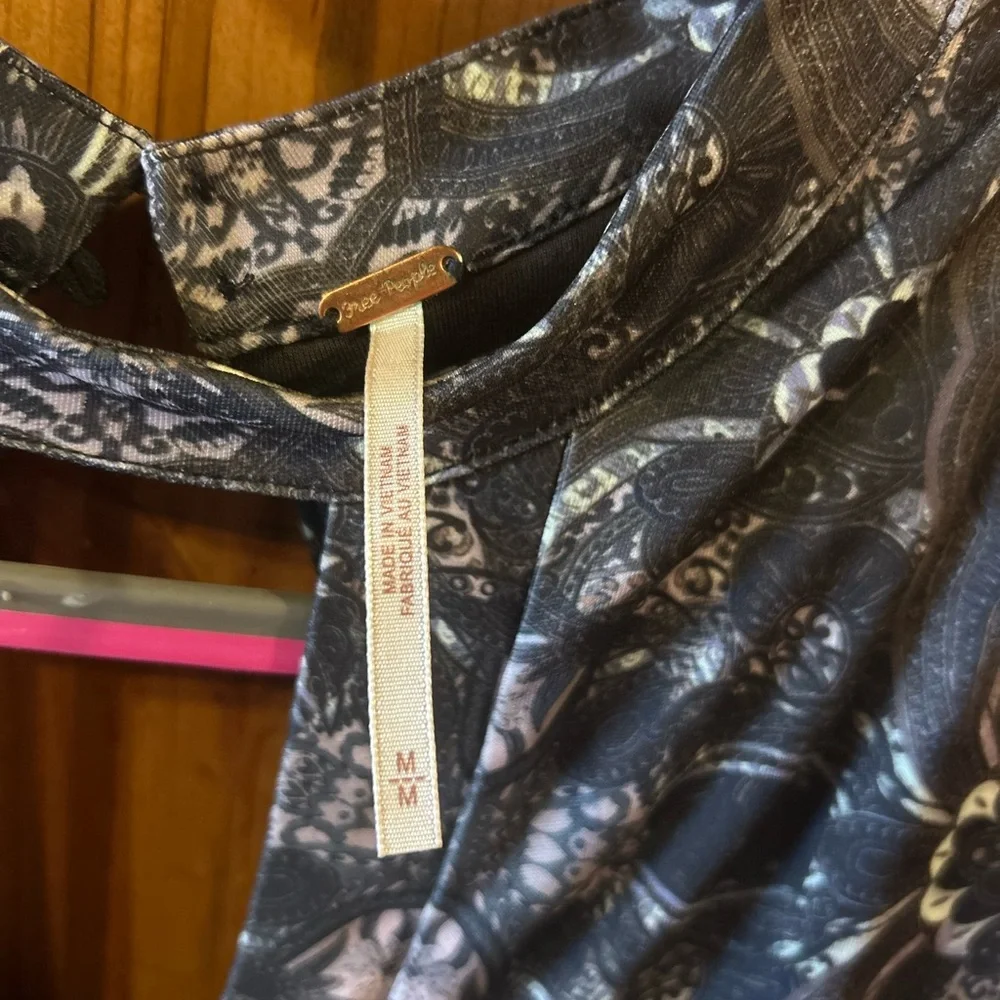 Free People Black and White Long Sleeve Sheath Dress - Picture 5 of 5